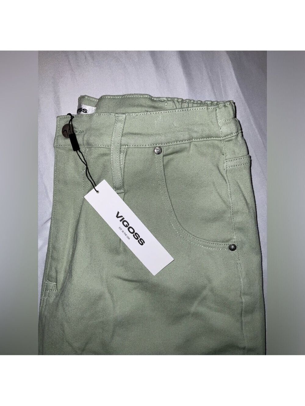 Vigoss‎ NWT Size 12 (31) light green AXL Balloon jeans - Ace High Rise Straight